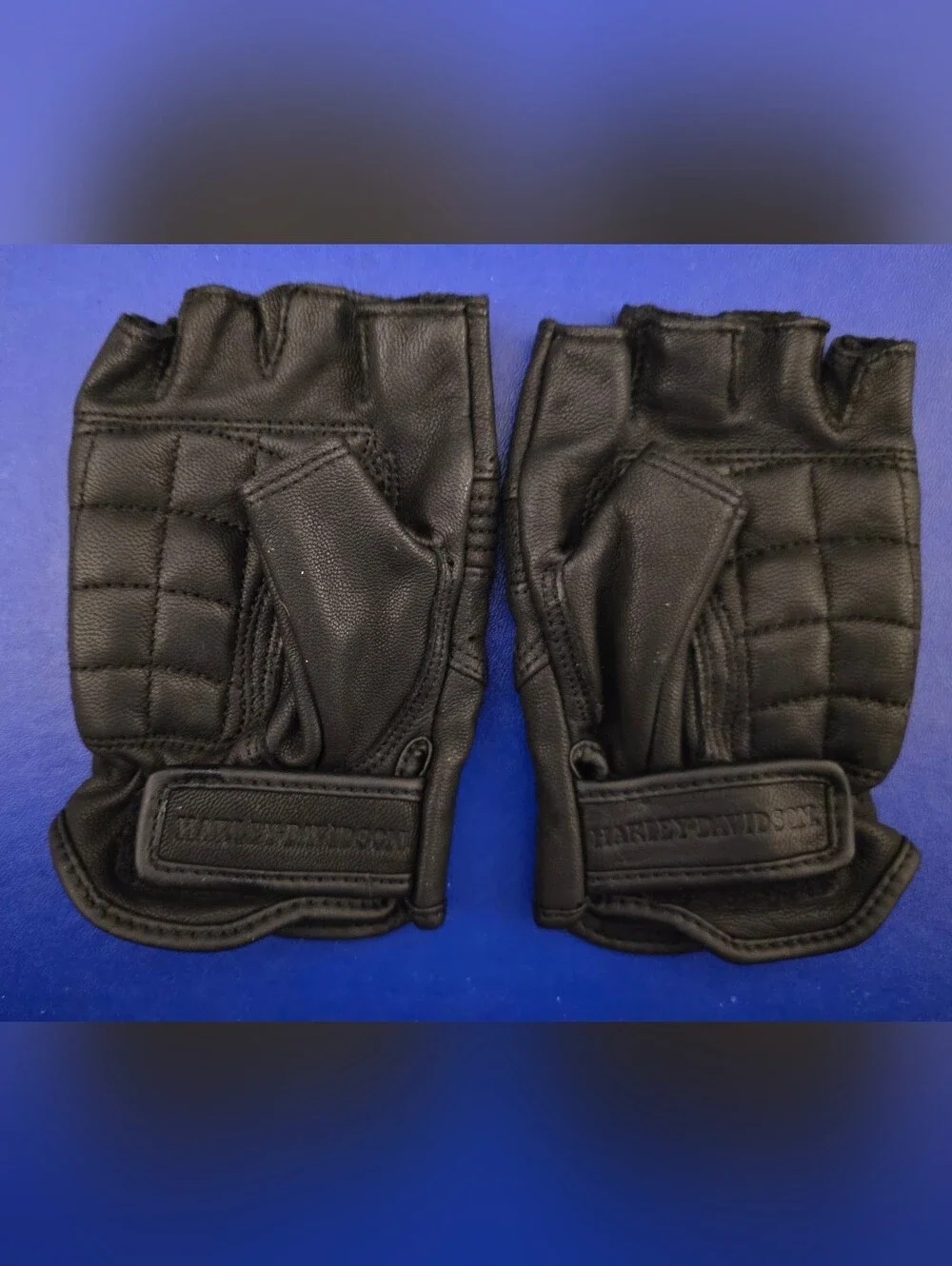 Harley-Davidson Women's Black Fingerless Leather Driving Gloves